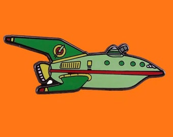 Spaceship enamel pin