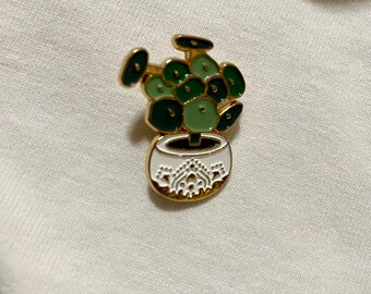 Pilea Plant enamel pin