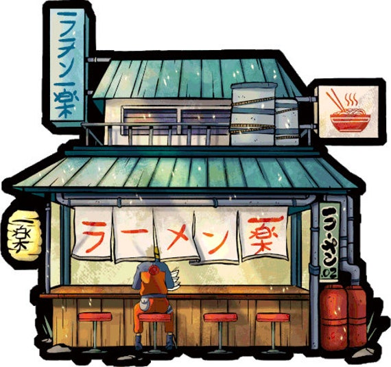 Anime Ramen Shop Memories 3D Sticker Japan Anime Style Foodie - Etsy