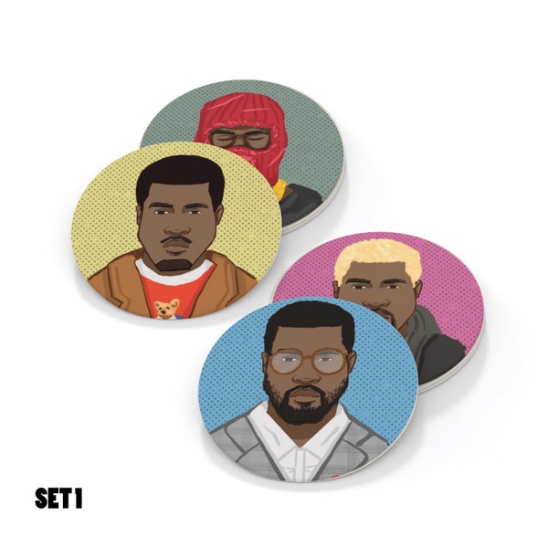 Old Kanye Cover Coaster 4pc set 1