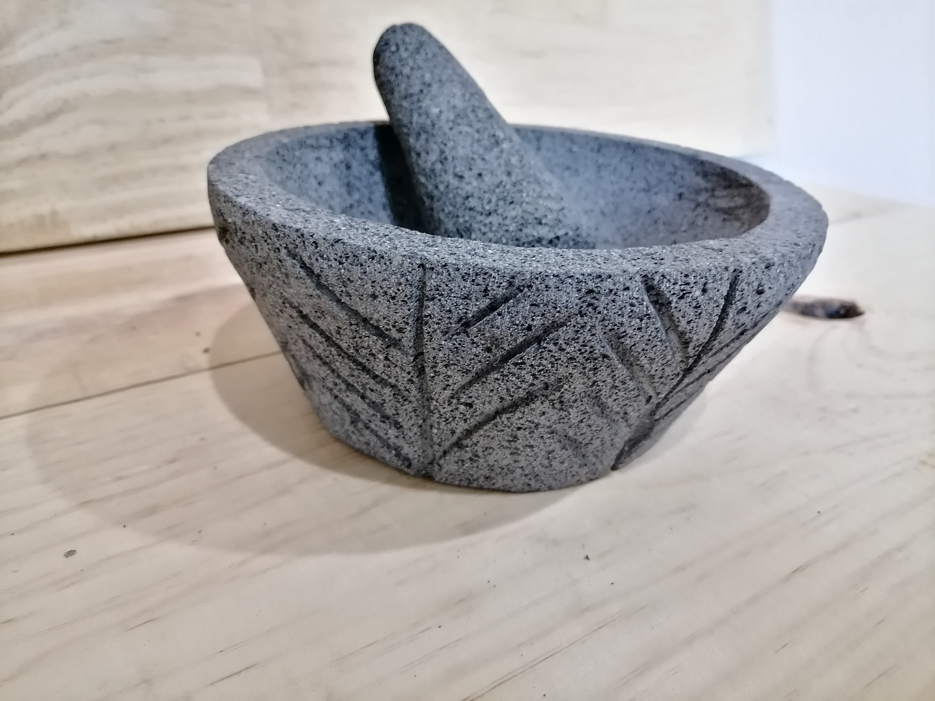 Carved molcajete 8 inch diameter lava rock. Mexican molcajete Etsy