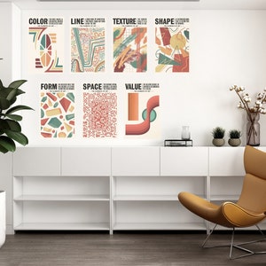 FULL SET - 7 Poster Bundle - Das Vintage Set - Original Kunstdrucke für Kunstunterricht / Studio - The Elements of Art Posters