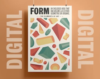 Form Art Print: Vintage Geometric Shapes Poster (Digital Download)