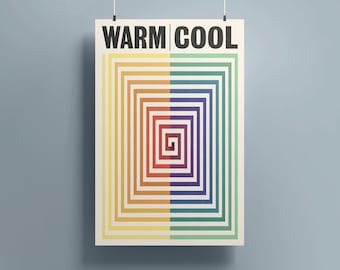 WARM/COOL Poster - Original Art Print for Art Classroom/Studio - Warm/Cool Colors Educational Poster