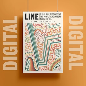 LINE (Descarga digital) - The Vintage Set - Impresión de arte original para Art Classroom/Studio - The Elements of Art Poster