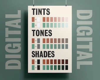 Tints Tones Shades Art Print: Vintage Style Classroom Poster (Digital Download)
