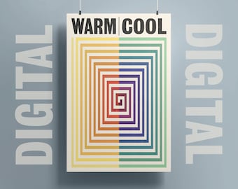 Warm/Cool Vintage Color Poster: Art Classroom/Studio Print (Digital Download)