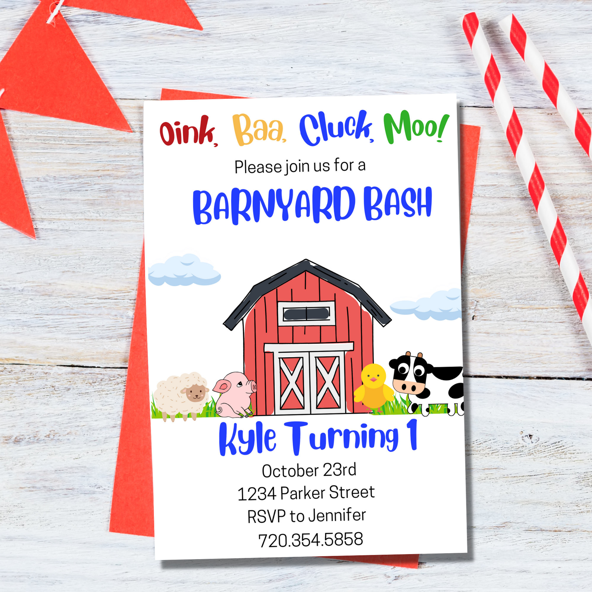 Printable | Barnyard Bash Invitation | Party | Editable | Instant ...