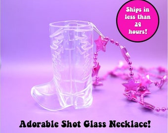 Scottsdale, Texas, Nashville Cowgirl Bachelorette Party - Cowgirl Boot Shot Glass, Disco Cowgirl (QTY 5 Per Order) Pink Star Beads SOLD OUT