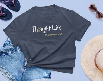 Gedankenleben T-Shirt Simple Design | Christliches T-Shirt | Christian Apparel | Religiöses Shirt | Glaube Kleidung | Philipper 4:8