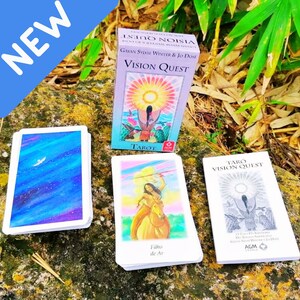 Mazzo di carte dei tarocchi e guida della saggezza dei nativi americani / Vision Quest / 78 carte / Forze cosmiche native