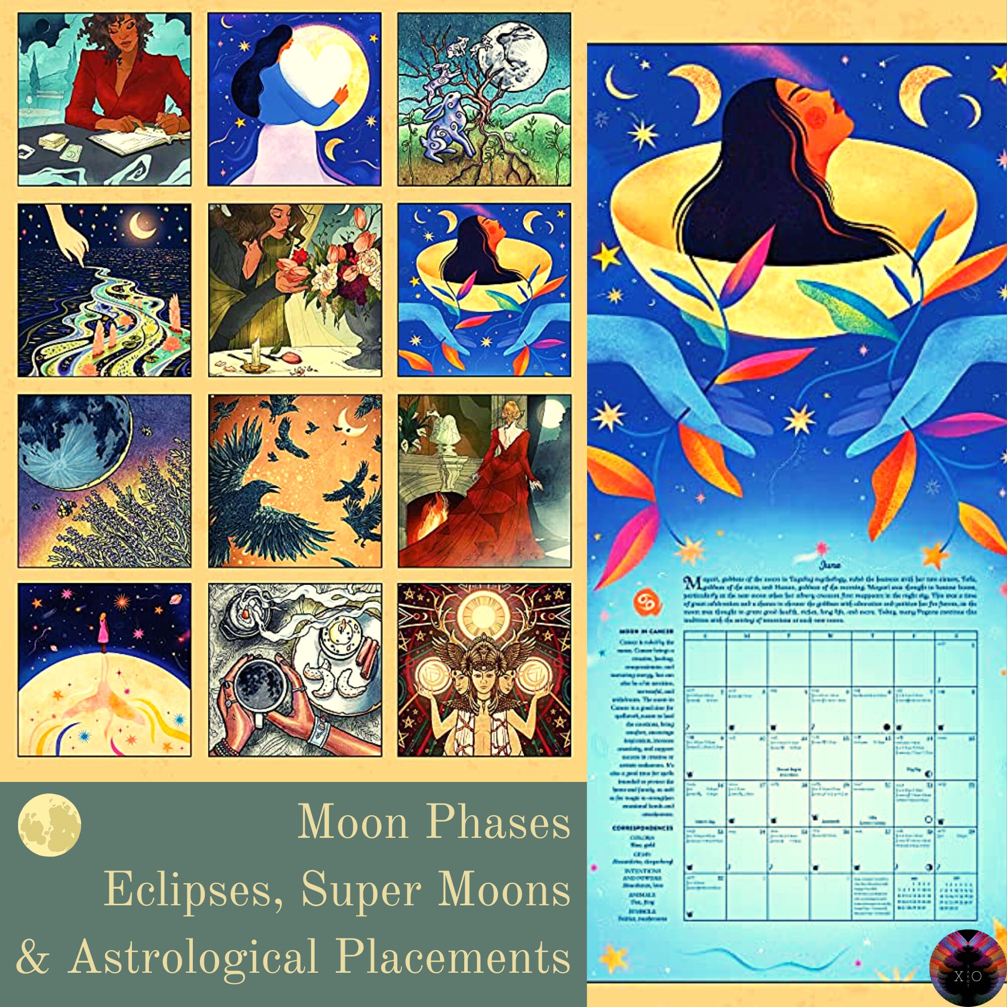 Many Moons 2024 Lunar Planner — Stay Woke Tarot