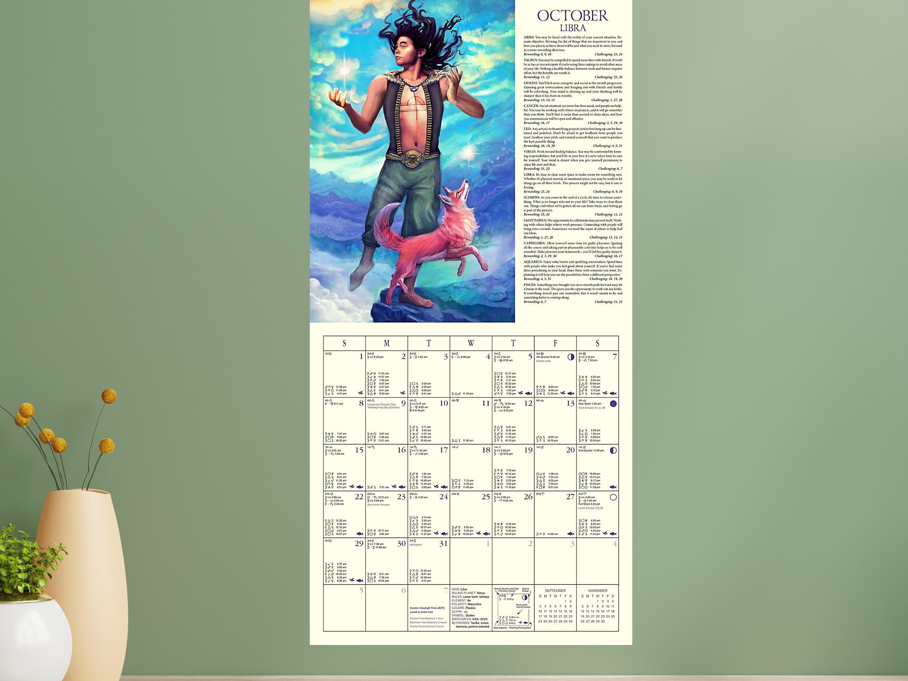 その他 Astrology: The Daily Love Calendar 2025 Llewellyn's Astrological Wall Calendar - Mystic Valley