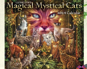 2024 Magical Mystical Cat Astrological Calendar | "Live Your Most Paw-Some Life" | US, UK, & Canadian Holidays, Eclipses, Moon Phases