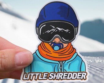 Little Shredder Ski Sticker: Toddler Helmet, Sippy Cup Decal