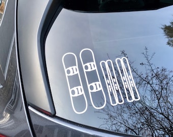 Ski Family Car Window Decal | Snowboard Decal | Subaru Decal | Ski Family Sticker | Ski Family Art | Family Car Sticker