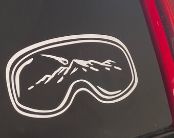 Ski Goggle Car Decal: Mountain View Vinyl Sticker
