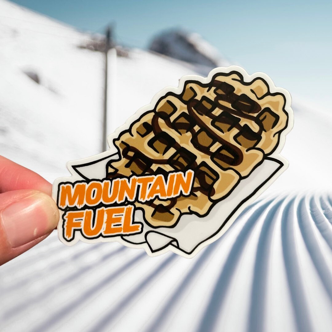 Ski Helmet Decal Waffle Sticker Water Bottle Ski Decal Car Window Decal