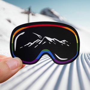 LGBTQ Ski Goggles Sticker I Queer Ski Sticker I Subaru Sticker I LGBTQ Ski Sticker I Mountain Line Drawing | Subaru Decal | Pride