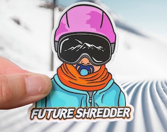 Baby Girl Helmet Sticker | Sippy Cup Sticker | Ski Sticker pack | Baby Bottle label | Baby Ski Design | Snowboard Sticker | Blue Helmet