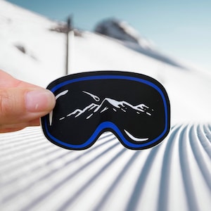 Mountain Vista Ski Goggles Sticker: Snowboard Helmet Decal