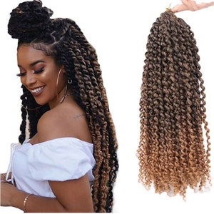 Water Wave Crochet Braid Curly Hair Bulk 18inch Pre-Looped Braiding Hair