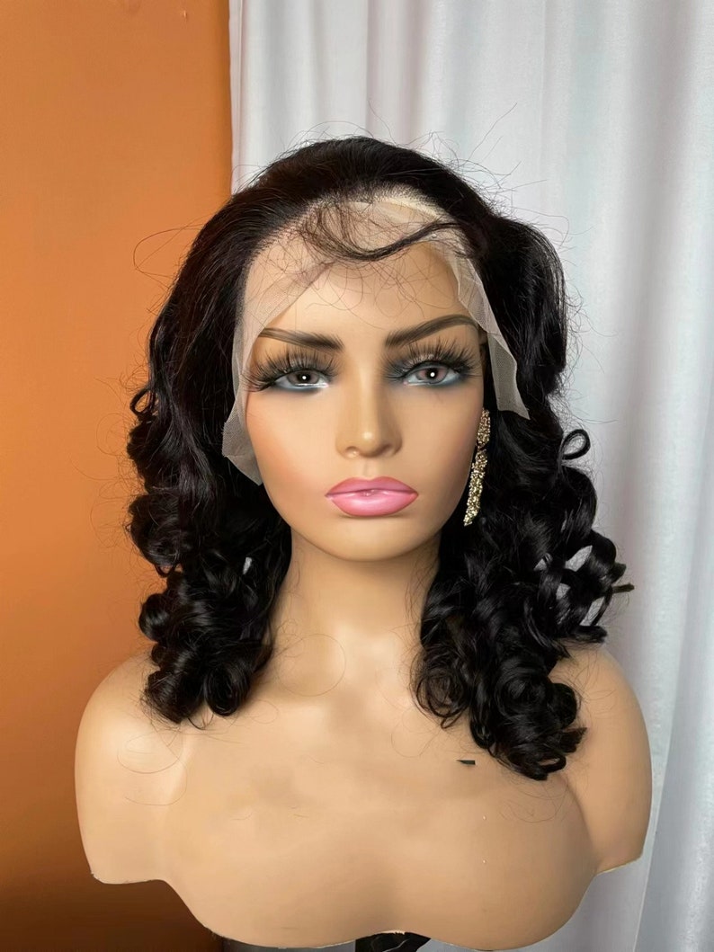12A Bouncy Human Hair Lace Wig 134 Big Wave Wig Etsy