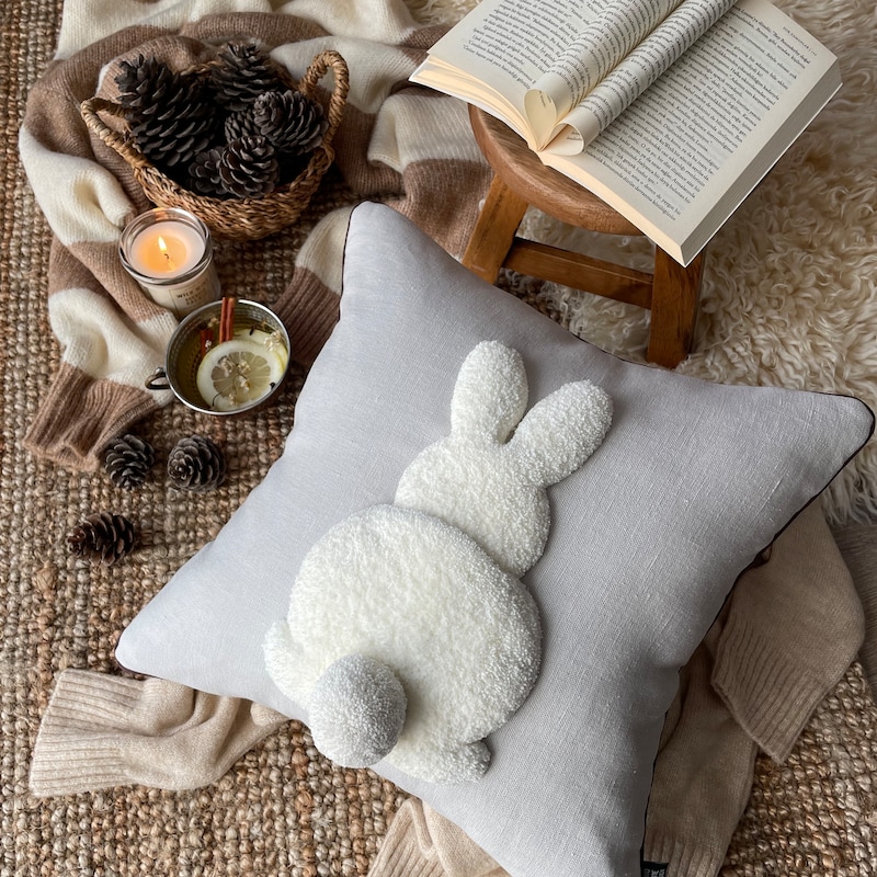 Rabbit Pillow - Etsy