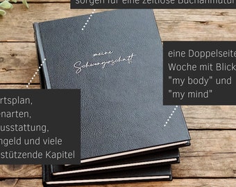 Tagebuch für die Schwangerschaft, hochwertiges Geschenk, Premium Qualität, Erinnerungsalbum, Tagebuch, Geburt