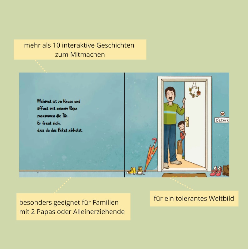 Kinderbuch mit Spaßgarantie Mi-Ma-Mitmachbuch, interaktives Mitmachbuch, Geschenk, nachhaltig, tolerant, plastikfrei Bild 4