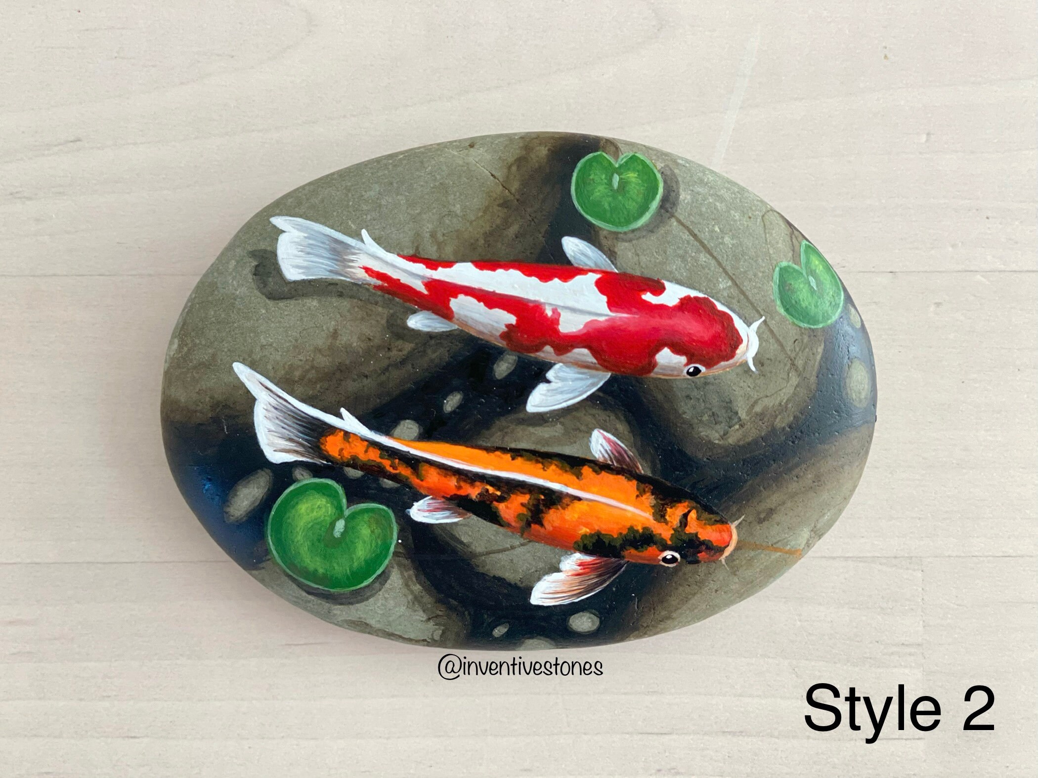 Hand Painted Koi Fish Goldfish Rock. Painted Stone Gift Ideas Etsy