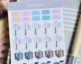 Cute Snail Mail Stickers: Bullet Journal & Planner Stickers
