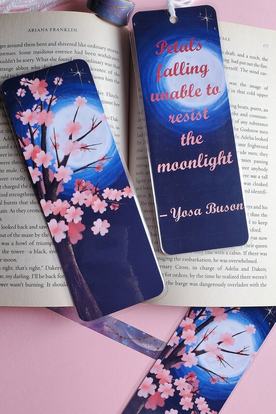 Cherry Blossom Bookmark-laminated Bookmark-cute Cherry Blossom - Etsy