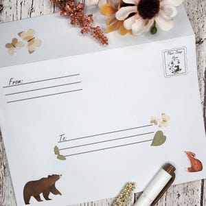 Enveloppes Forest Dream, papeterie mignonne, noyau de chalet, fabrication de cartes postales
