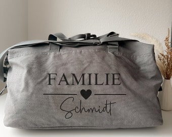Reisetasche personalisiert / Familybag Klinktasche / Familie mit Namen / werdende Mama / Reisen / Baby Geburt / Reisepässe