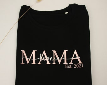 Personalisiertes MAMA TShirt / mit Kindernamen / Geburtsjahr / Muttertag / Geschenk / Mom / Geburt / werdende Mütter / Schwangerschaft Baby