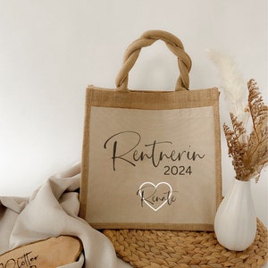 Personalisierte Jute Tasche Rentnerin / Geschenk / Jutetasche / Rente /  Danke / Überraschung / Arbeitskollegin