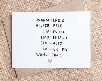Postkarte Hebamme / Geschenk Geburt / Abschiedsgeschenk Hebamme / Dankeschön / Geburtstag
