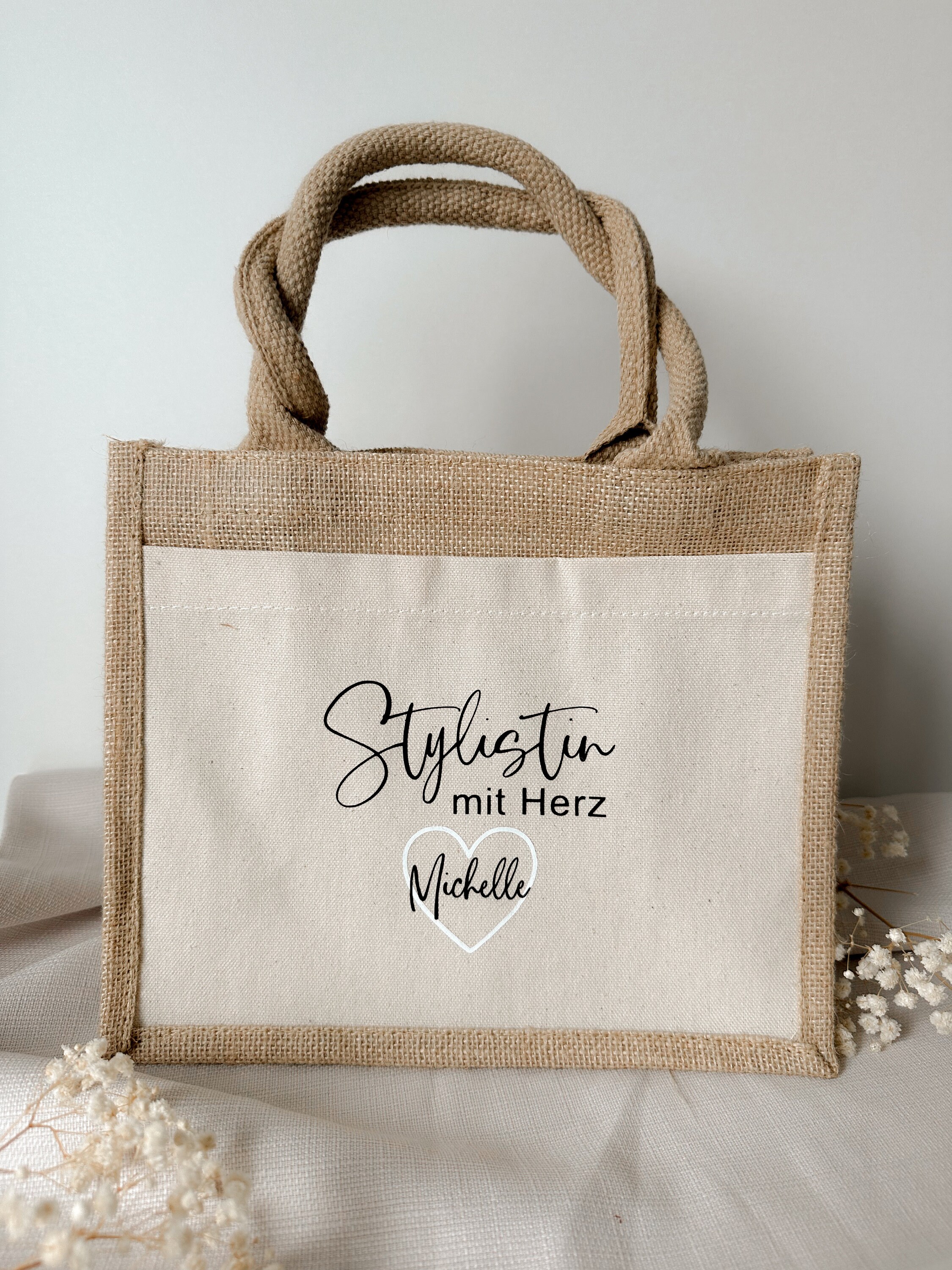 Persönliche Baumwolltasche Mit Eigenem Foto & Namen – Jutebeutel Individuell Bedruckt, 42x38 Cm, Für Personalisierte Geschenke
