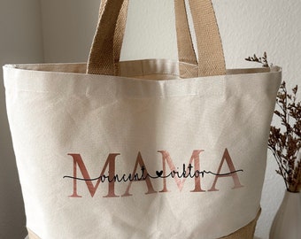 Personalized jute bag mom / Mother's Day gift / jute bag / birth / with children's names / thank you / surprise Est. Years of birth