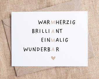 Postkarte Mama / Geschenk Muttertag Geburtstag Weihnachten / Danke Oma / Dankeschön / Geburtstag