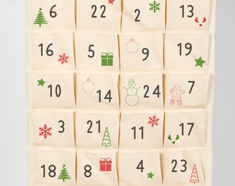Advent calendar personalized / to fill yourself / Christmas / with name / gift / Advent calendar to fill / fabric Advent calendar