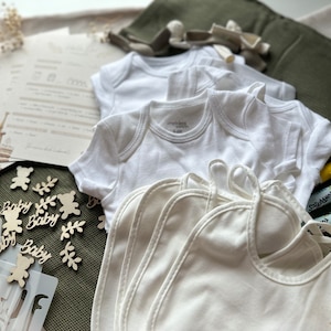 Babyparty DIY Box / Bastelset Babybody bemalen / Babyshower selbst gestalten / Schwangerschaft / Personalisiert /Geschenk / werdende Mütter
