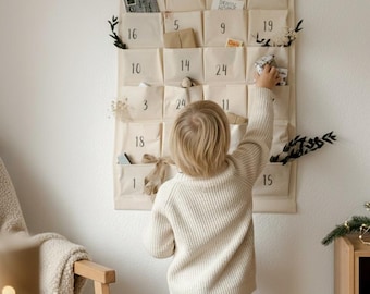 Adventskalender personalisiert / zum selber befüllen / Weihnachten / mit Namen / Geschenk/ Adventskalender / Stoffadventskalender