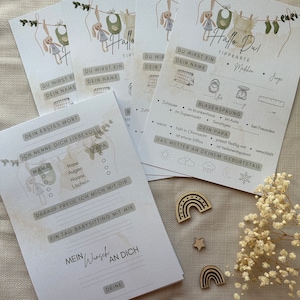 Babyparty Ausfüllkarten Tippkarten / Spiel / Babyshower Tippspiel Ratespiel und Wunschkarten / Schwangerschaft /Geschenk / werdende Mütter
