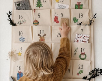 DIY Adventskalender zum selbstbenmalen personalisiert / zum selber befüllen XXL / Weihnachten / mit Namen / Geschenk / Adventskalender