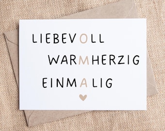 Postkarte Oma / Geschenk Muttertag Geburtstag Weihnachten / Danke Oma / Dankeschön / Geburtstag