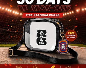Bolso bandolera para el estadio del Mundial / Bolso transparente para el día del partido con llavero