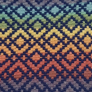 Mosaic Crochet Blanket Pattern PDF – Geometric Afghan Pattern – Modern Lap Throw – Easy Digital Download for Beginners