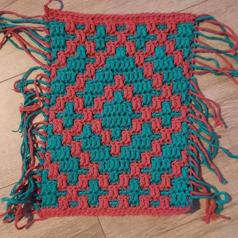 Mosaic Crochet Blanket Pattern Handmade Rustic Crochet Etsy